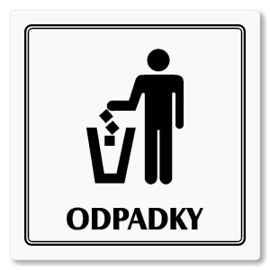 Odpadky, 80x80mm, bílá, Utah